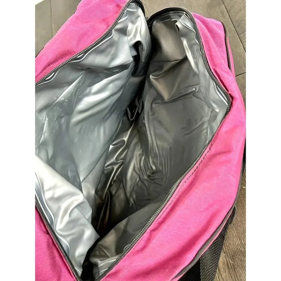 Vintage 80’s Hot Pink Teal Coleman Insulated Zip Cooler With Pockets And Strap - Picture 10 of 14